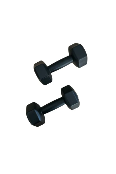 CKSPOR 2'Li Dambıl Seti 1 kg X 2 Adet Plastik Dambıl Ağırlık Seti  Köşeli - 4