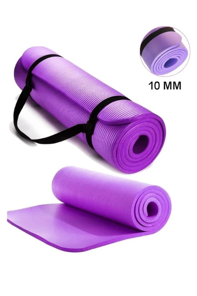 CKSPOR 10 mm Konfor Doku Kaymaz Nbr Mat Taşıma Askılı Pilates Egzerisiz Minderi