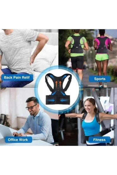 PEKİAL Ayarlanabilir Medikal Kamburluk Önleyici Kifoz Skolyoz Korsesi Unisex Dik Duruş Omuz Sırt Korsesi - 4