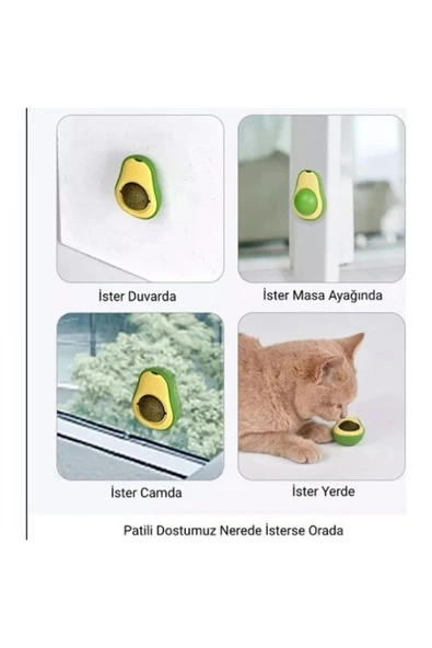 PEKİAL Avokado Catnip Avokado Kedi Çimi Topu Avokado Kedi Nanesi Oyuncağı Yeşil Mayn - 5