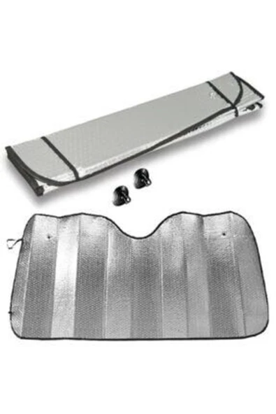AURACAR Araba Ön Cam Güneşlik Araç Içi Ön Cam Vantuzlu Folyolu Katlanır Güneşten Koruyucu Perde 130 X 60 Cm - 2