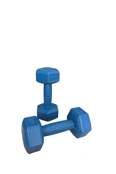 CKSPOR 2'Li Dambıl Seti 1 kg X 2 Adet Plastik Dambıl Ağırlık Seti  Köşeli - 2