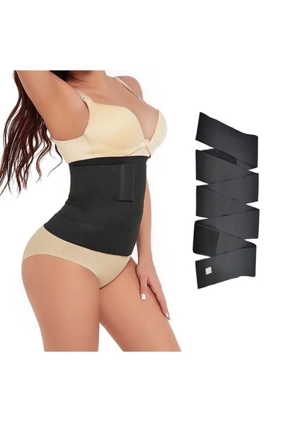 MAGAZARED Waist Trainer Inceltici Zayıflatıcı Kum Saati 4m Sarma Bel Korsesi - 3