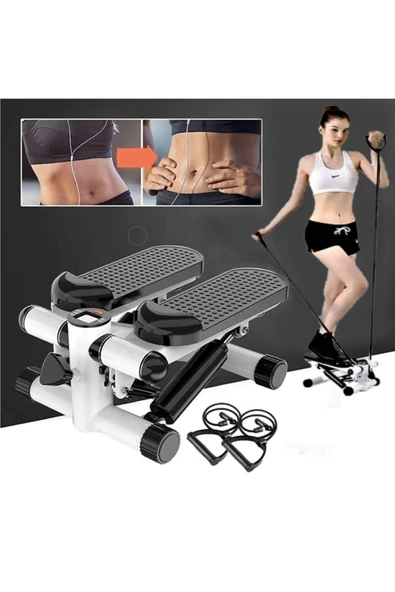 COOLTECH Ipli Fitness Stepper Egzersiz Aleti Total Body Twister Crosstep Step Siyah