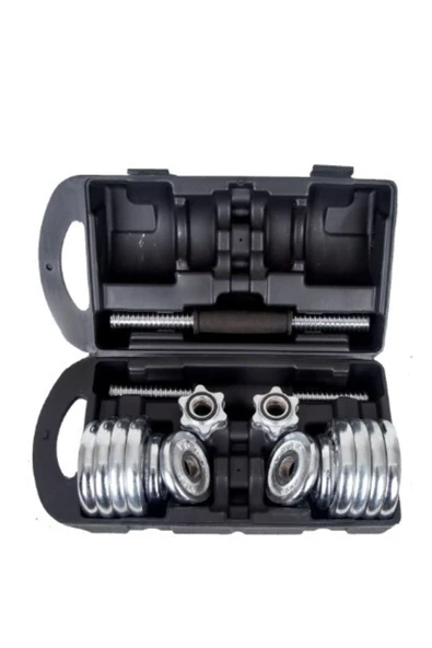 CKSPOR 15 Kg Krom Dumbell Seti Çantalı Döküm Plaka Dambıl Seti Cks15 - 3
