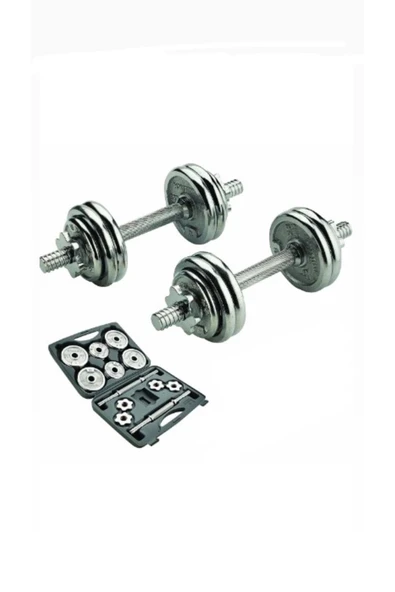 SLİPT Ckspor 20 Kg Krom Dumbell Seti Çantalı Döküm Plaka Dambıl Seti Cks20 - 2