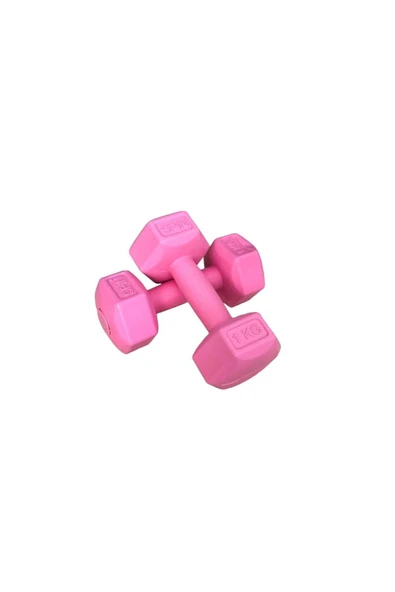 CKSPOR 1 Kg X 2 Adet Plastik Dambıl Seti pembe - 2