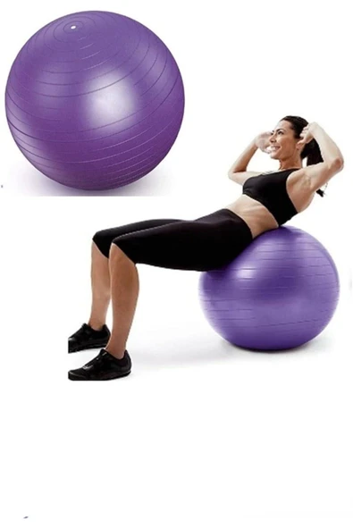 SLİPT CKSpor 55 cm Pilates Topu Dayanıklı Yoga Pilates Egzersiz Topu Ve Şişirme Pompası - 2