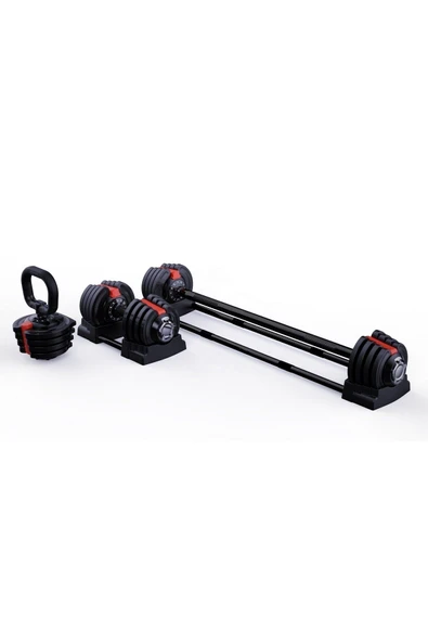 CKSPOR Ayarlanabilir 3 In 1 Dumbell Ağırlık Seti Dambıl Halter Set Kettlebell 19-20 Kg CKS171 - 5