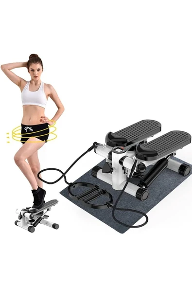 SLİPT CKSpor Mini Stepper Fitness Twister Step Aleti Direnç Lastikli Egzersiz Aleti CKS116