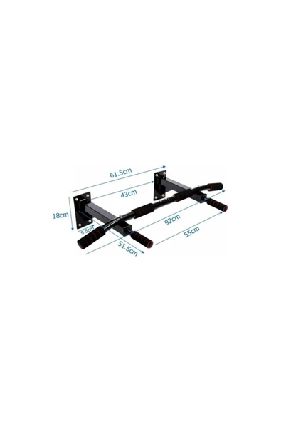 CKSPOR Siyah CKSpor Duvar Barfiksi Duvara Monte Barfiks Aleti Barfiks Demiri 80 - 100 cm Duvara Monte - 4