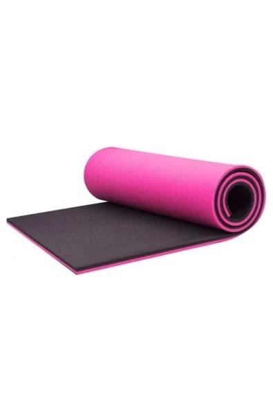 YUKON 10 mm Çift Taraflı Pembe Siyah Pilates Matı Pilates Minderi 180cmx60cm X10 mm