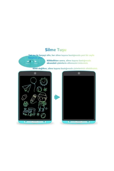 SESASHOP Grafik Digital Çocuk Yazı Tahtası Çizim Tableti Lcd 8.5 Inc