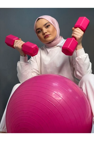 AYAZ SPORT Spor 1 Kg X 2 Adet 2 Kg Dambıl Seti 2 Kg Dumbell Set (Pembe)