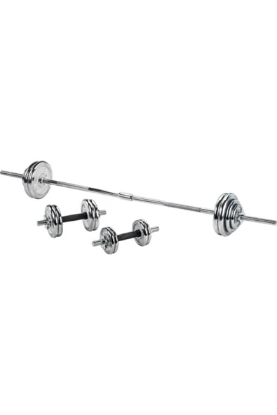 CKSPOR 50 Kg Krom Döküm Çantalı Dambıl Bar Set Cks19