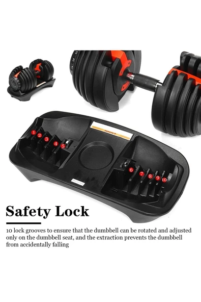 CKSPOR 40 Kg Ayarlanabilir Dambıl Seti Mekanizmalı Dambıl Seti - Resim 4