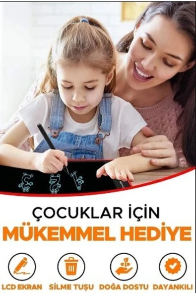 SLİPT Writing Tablet 8.5 Inç Lcd Dijital Kalemli Çizim Yazı Tahtası Grafik Not Yazma Eğitim Tableti Ck97 - Resim 4