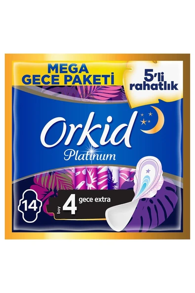 Orkid Platinium Gece Hijyenik Ped Extra 14'lü