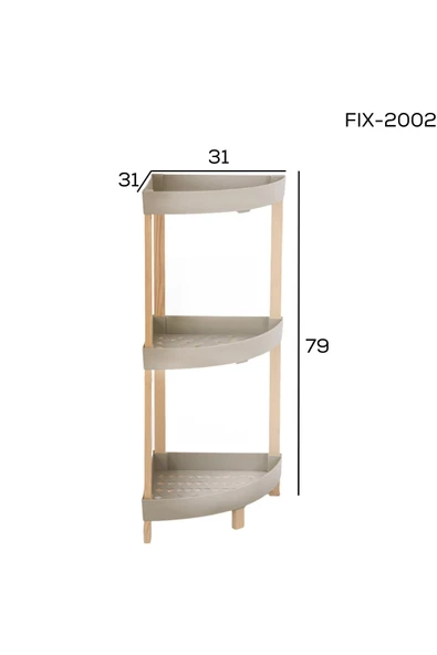 FixWood FIX-2002 AHŞAP 3 KATLI PLASTİK KÖŞE RAF - 4