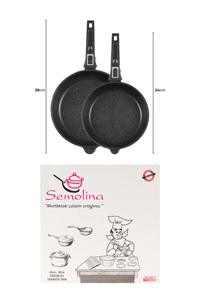Tak Çıkar Saplı 2 Parça Tava Seti, Döküm Tava Seti - 7