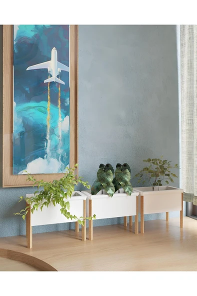Trendruum Bienwood Bie 7079 Ahşap Ayaklı 3'lü Plastik Çok Amaçlı Dolap (OYUNCAK DOLABI, MUTFAK KİLER DOLABI) - 4