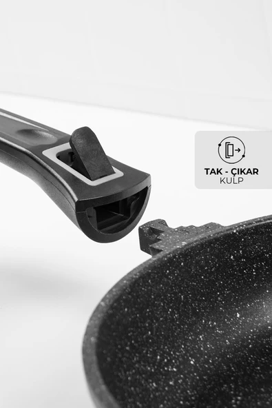 Tak Çıkar Saplı 2 Parça Tava Seti, Döküm Tava Seti - 5