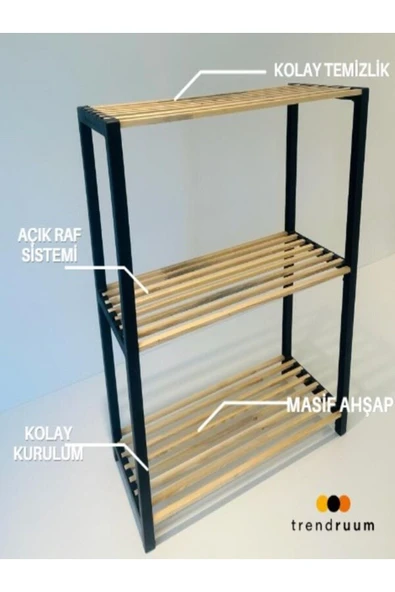 Trendruum Sinbo 6720 Ahşap Çubuklu Ayakkabılık - 5