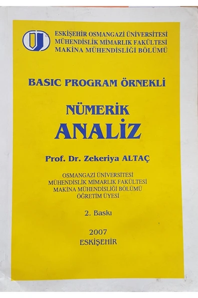 Basic Program Örnekli Nümerik Analiz (2.el)