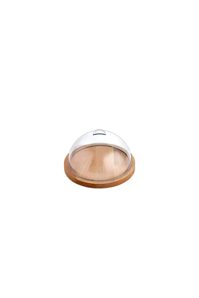 Bienwood Bie 7079 Ahşap 3' lü Plastik Saklama Rafı- Ahşap Havluluk + Tereyağlık + Mini Fanus - 4