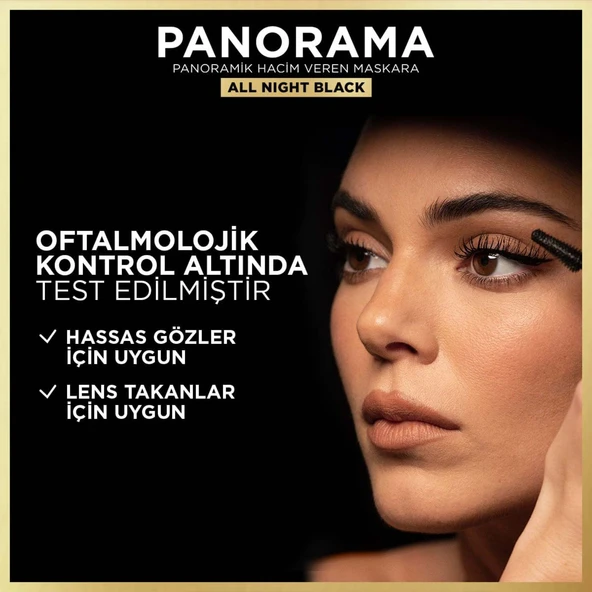L'Oréal Paris Panorama Hacim Veren Maskara All Night Black - Siyah - 7