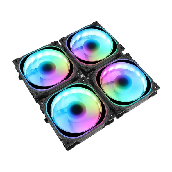 Frisby FCL-F1274C 4 x 120MM Argb 4'lü Fan Seti Kit Sessiz Rgb Kasa Fanı - 2