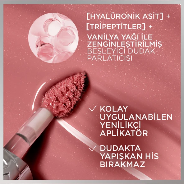 L'Oréal Paris Plump Ambition Hyaluron Lip Oil Besleyici ve Nemlendirici Dudak Parlatıcısı - 510 La Nuit Sparkle - 3
