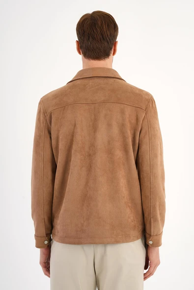 Ringe Erkek Süet Görünümlü Bej Gömlek Mont - 4