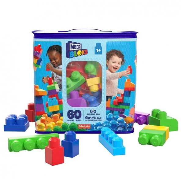 Fisher-Price Mega Bloks First Builders 60'lı Blok Torbaları CYP67 DCH55 Mavi