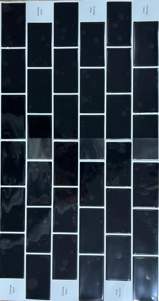 Renkli Duvarlar 30×30cm Siyah Tuğla Epoksi 1 Adet 3D Yapışkanlı Duvar Kaplama Paneli Mutfak Banyo Salon Ofis Döşeme - Resim 6