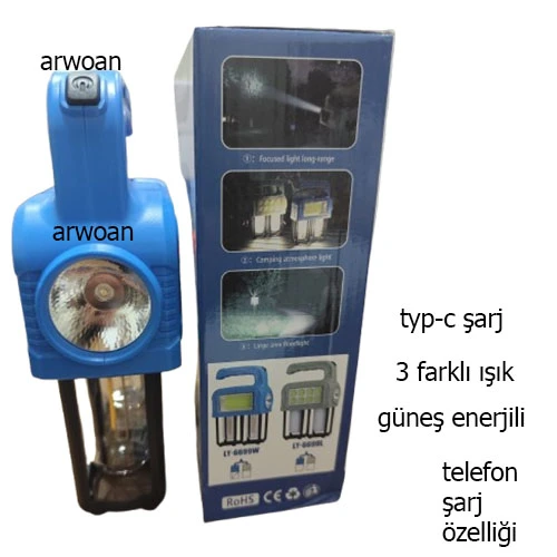 arwoan 38w kamp lambası el feneri powerbank özellikli - 3