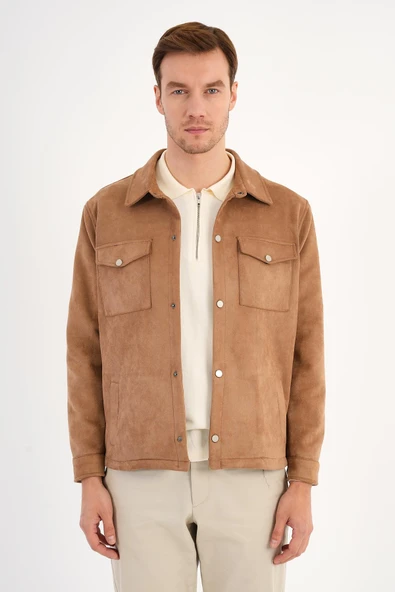 Ringe Erkek Süet Görünümlü Bej Gömlek Mont - 2