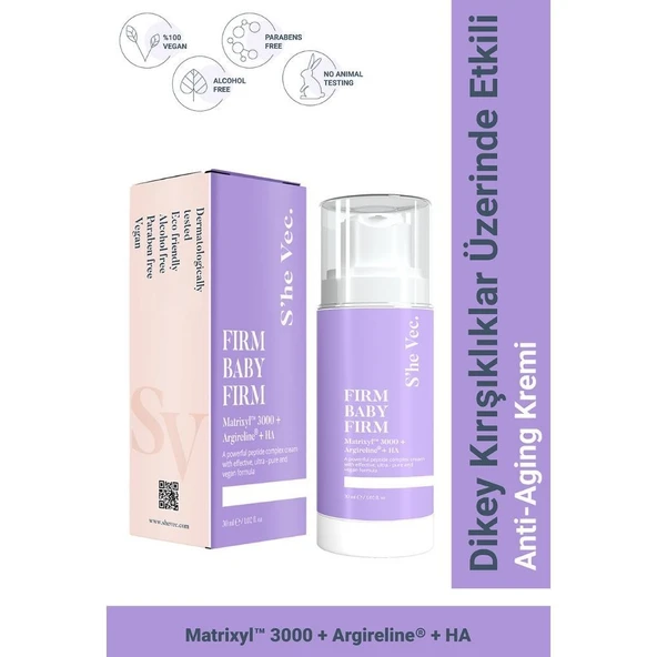 She Vec Firm Baby Firm - Dikey Kırışıklıklar (Kaş çatma, Dudak üzeri, Ağız Çevresi, Çene Hattı ve Boyun) Üzerinde Etkili Anti-Aging Kremi 30ml