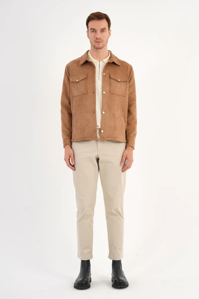 Ringe Erkek Süet Görünümlü Bej Gömlek Mont - 3