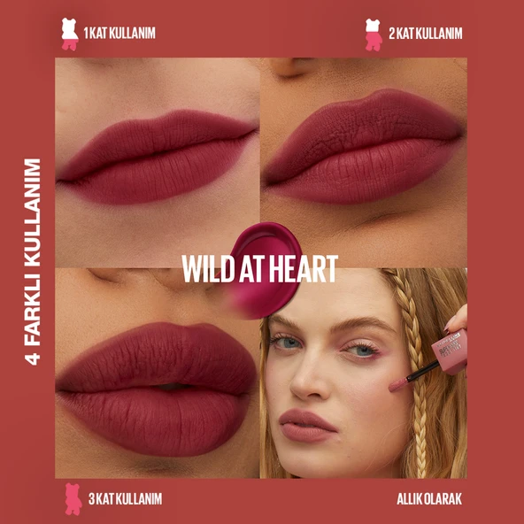 Maybelline New York Super Stay Teddy Tint Uzun Süre Kalıcı Likit Mat Tint 50 Wild at Heart - 2