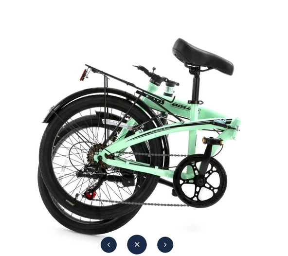 Bisan TWİN-S Katlanır Bisiklet 20 Jant Mint Yeşil Siyah - Resim 2