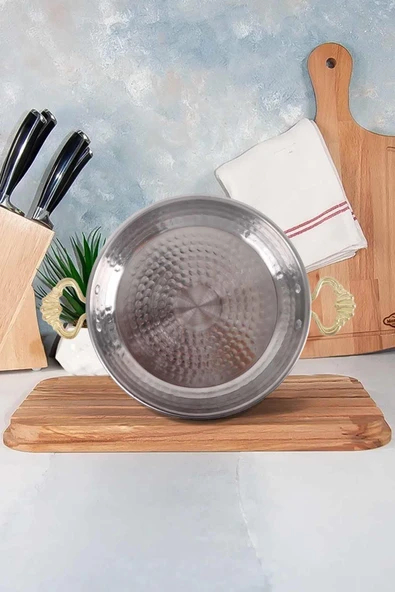 Bakır Görünümlü Çelik Sahan Seti Omlet Yumurta Tavası 3 Lü 19/21/23 cm - 2