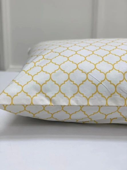 NİVEMESHOME SARI GEOMETRİK DESEN 2 Lİ YASTIK KILIFI KAPAKLI 50X70 - 2