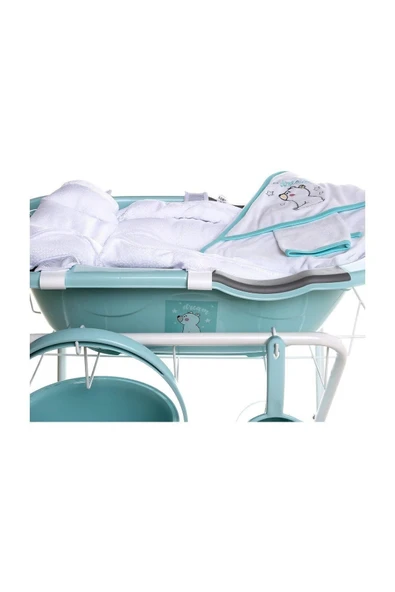 BABYJEM Babyjem Ayaklı Banyo Seti Mavi - 3