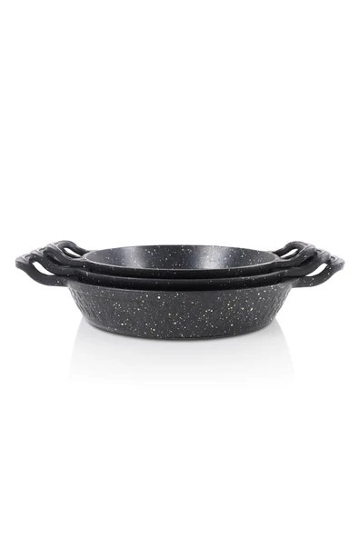 3 Lü Döküm Granit Sahan Seti Tava Seti 19/21/23 Cm - 5