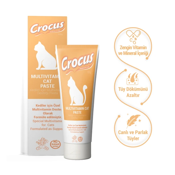 Crocus Kedi Multivitamin Macun 100 Gram ürün görseli