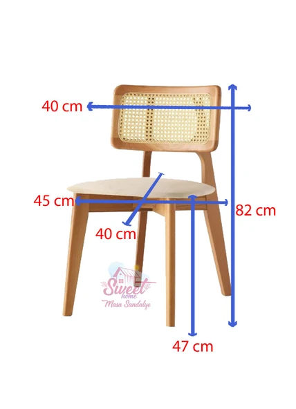 Yanlardan Açılır Smart Masa 4 Adet Kuzey Sandalye Naturel Takım - 4