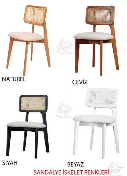 Yanlardan Açılır Smart Masa 4 Adet Kuzey Sandalye Siyah Takım - 3