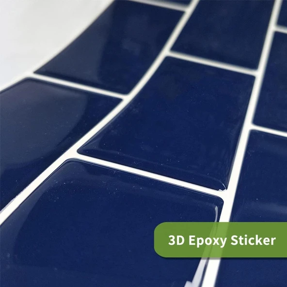 Renkli Duvarlar 30×30cm Safir Tuğla Epoksi 1 Adet 3D Yapışkanlı Duvar Kaplama Paneli Mutfak Banyo Salon Ofis Döşeme - Resim 12