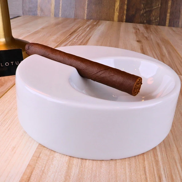 Perlotus Porselen Şeffaf Sırlı Puro Küllüğü Sert Porselen 13 cm - 4